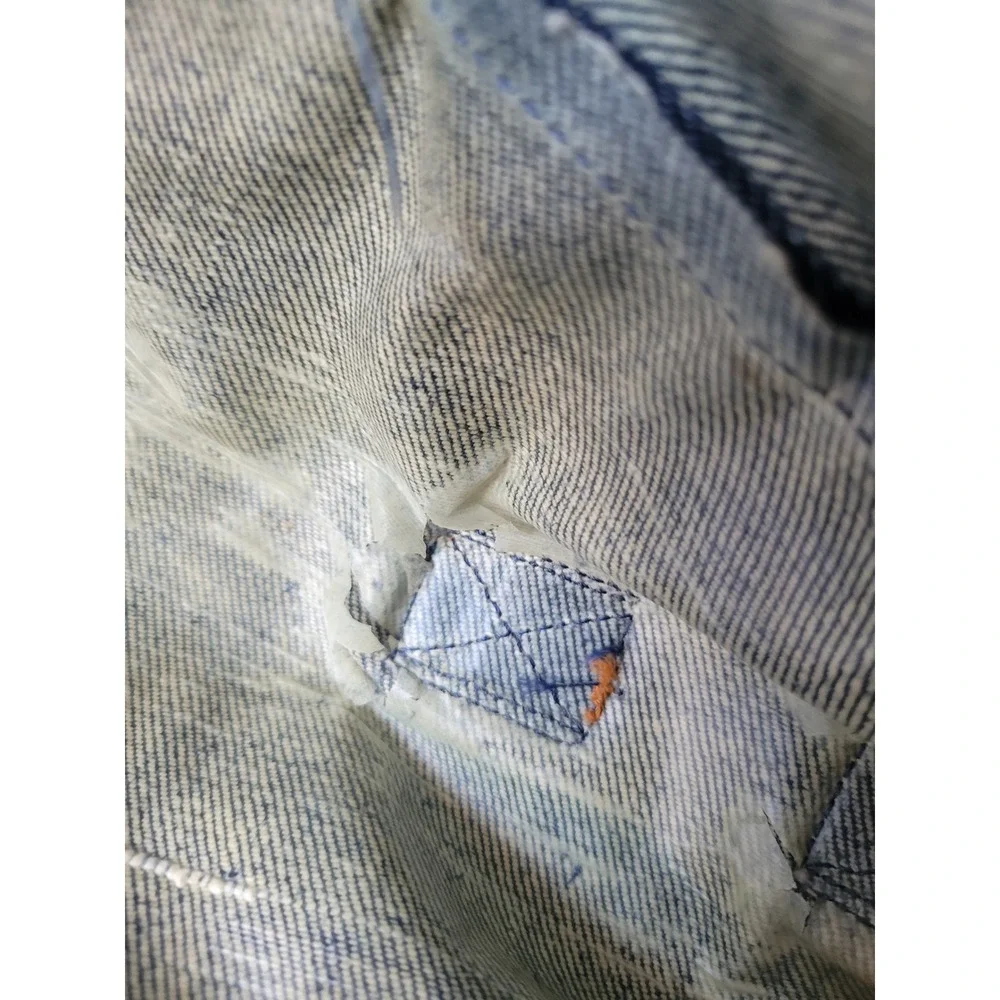 Vintage 70s Levis Orange Tab Denim Duffel Bag Travel Weekender Luggage USA - Picture 10 of 11